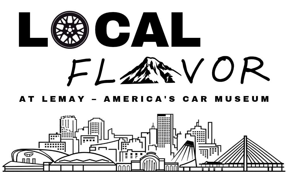 Official logo art for Local Flavor, the new community-driven exhibition at LeMay - Americas Car Museum