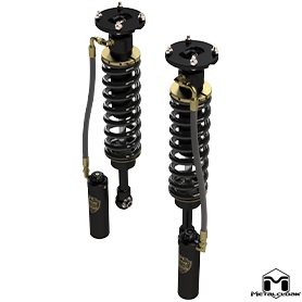 MetalCloak RockSport BLACK front coilover shocks for the Toyota Tacoma 4G Game-Changer suspension system.