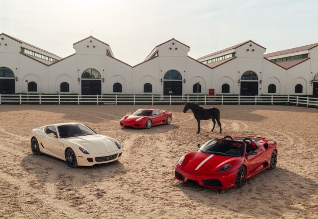Early consignments for RM Sotheby's Abu Dhabi auction: a 2010 Ferrari 599 GTB Fiorano, a 2004 Ferrari 360 Challenge Stradale and a 2009 Ferrari Scuderia Spider 16M.