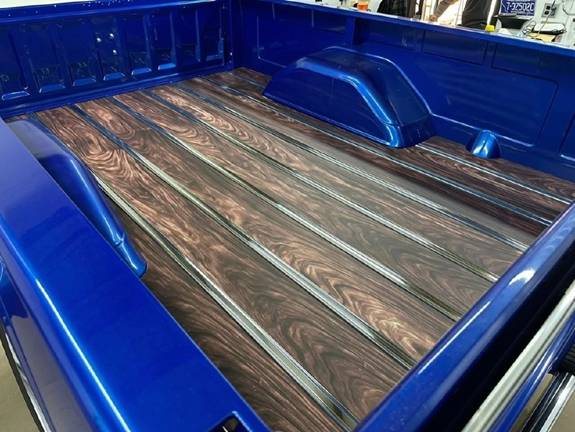 The Smokey Road Rod Shop Advantage Aluminum Bed Floor System installed in Project REBORN-001.
