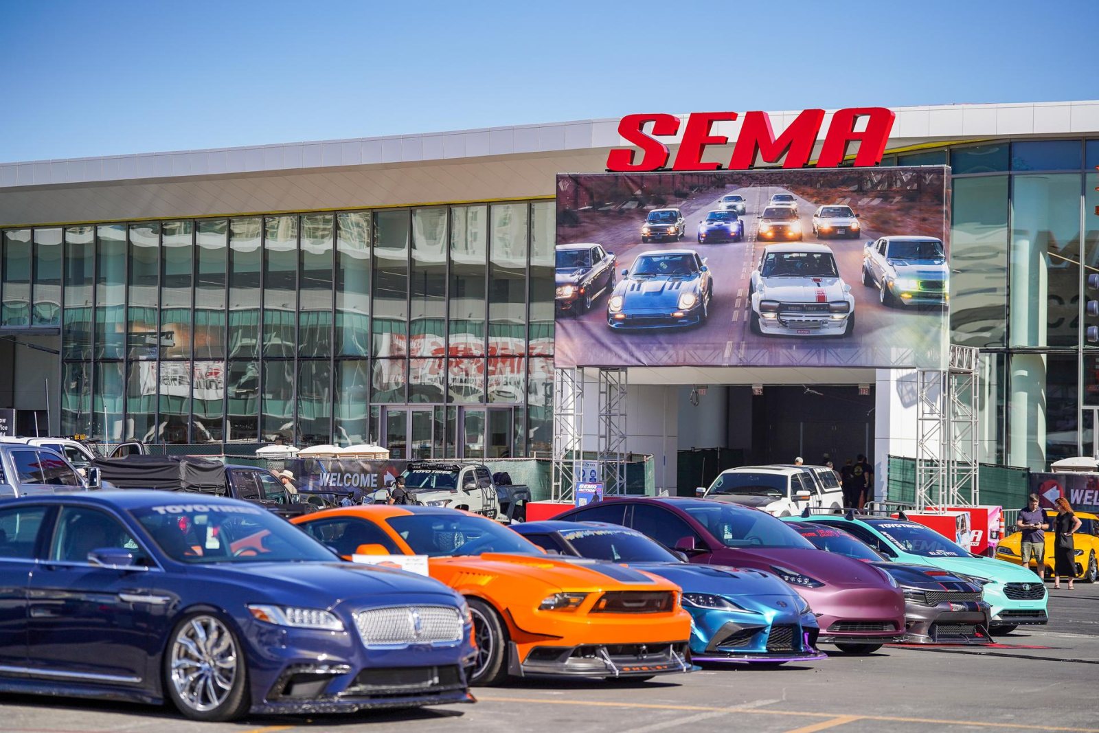 Custom vehicles on display at the SEMA Show at the Las Vegas Convention Center (SEMA photo)