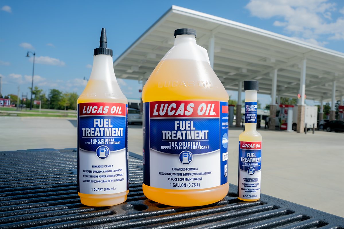 Enhanced Lucas Oil Fuel Treatment line group product shot