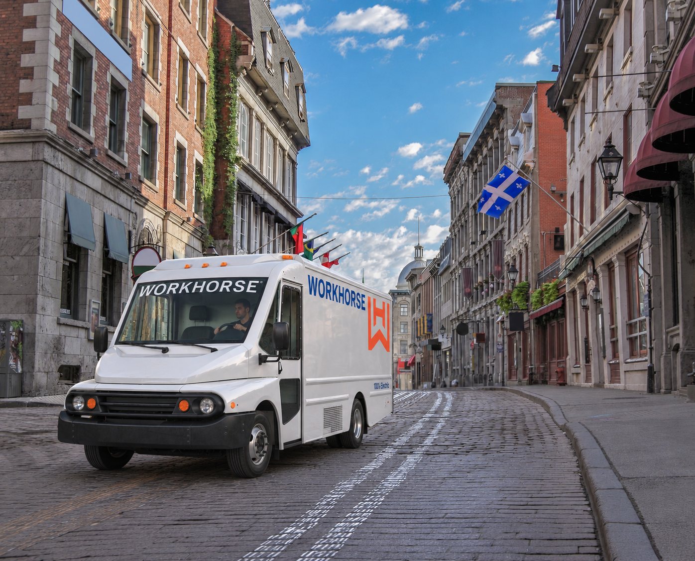Workhorse W56 on Cobblestone Street in Montreal, CA