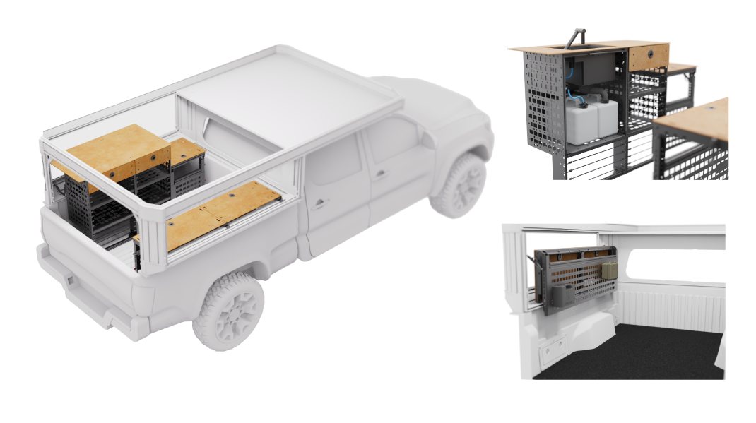 Tune Interior Systems modular interiors for the Tune M1 and M1L pop-up truck campers