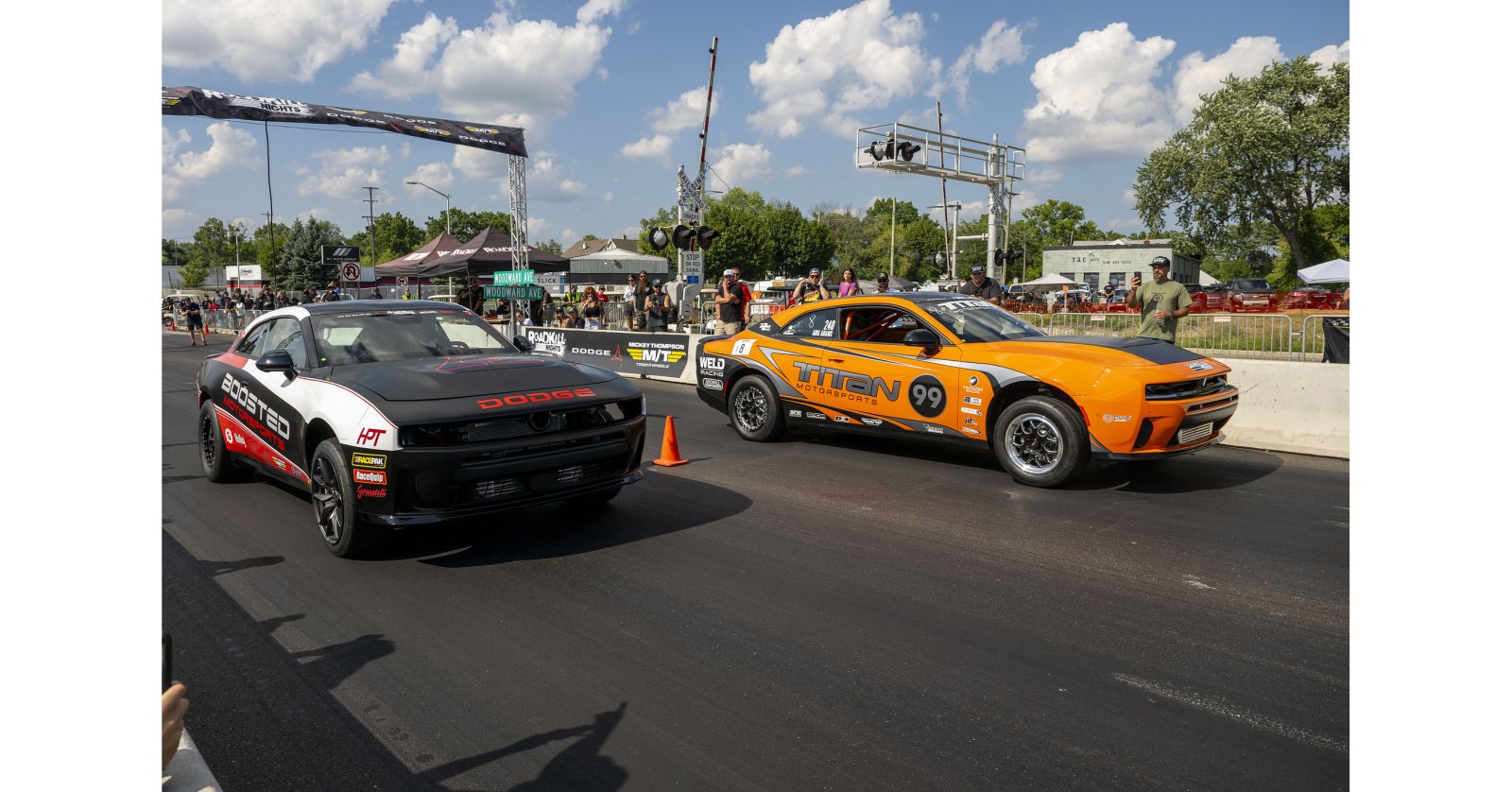 SIXPACK-powered Dodge Charger Scat Pack Grudge Match cars. (PR Newswire photo, 1200x630)