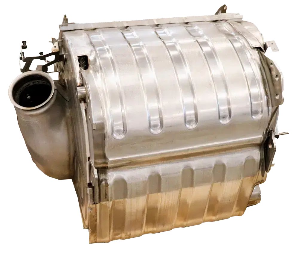 Roadwarrior EPA21 One-Box aftermarket emissions assembly for Detroit Diesel.