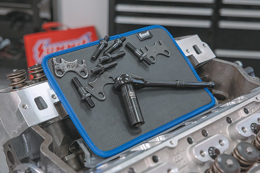 The Summit Racing Magnetic Tool Mat keeps tools, bolts, and small parts handy with 94 powerful magnets.