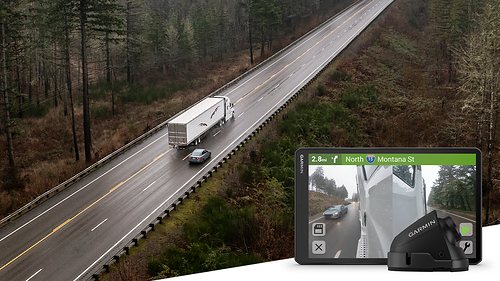 Garmin dezl DualView side camera system for trucks.