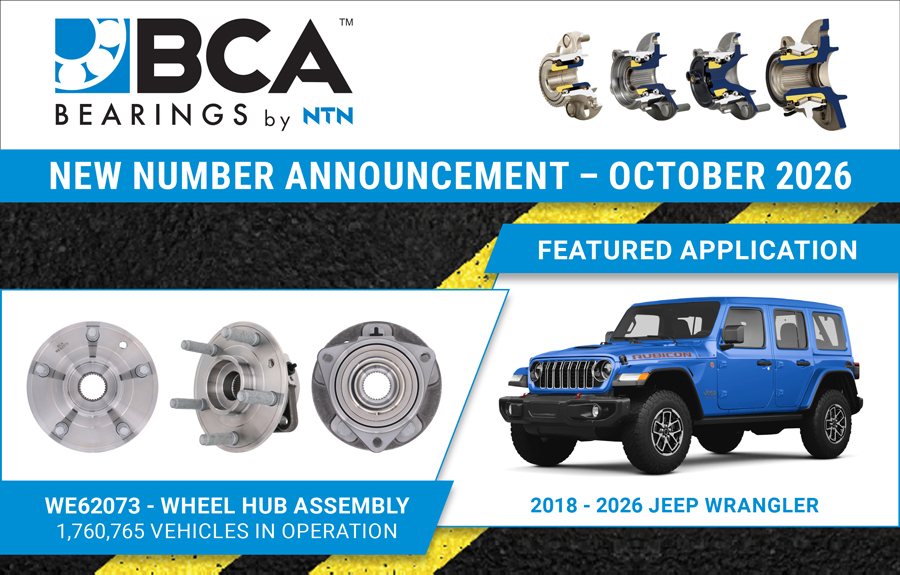 BCA Bearings new wheel hub assemblies, October 2026