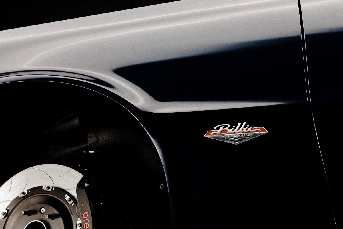 A detail of BILLIE, the 1965 Pontiac GTO convertible Ringbrothers will unveil at the 2026 SEMA Show.